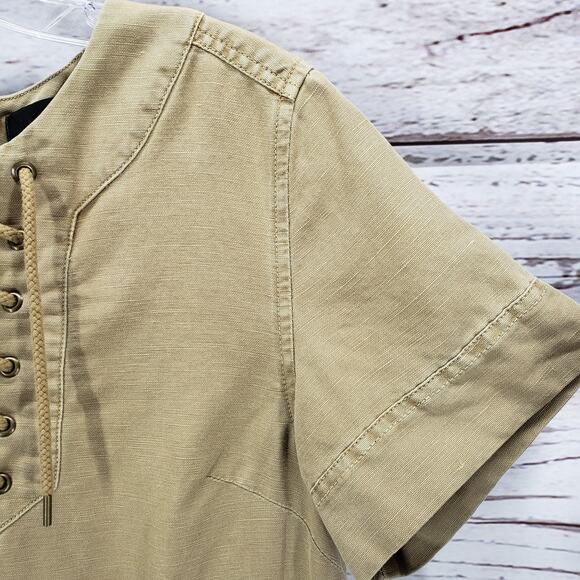 J.CREW Women's Linen Blend Lace Up Cargo Dress Size 6 - Picture 8 of 14